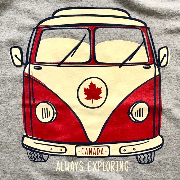Canada, Camper Van, Always Exploring,‎ Red, Maple Leaf, T Shirt, NEW, Mens, XXL - Picture 4 of 7